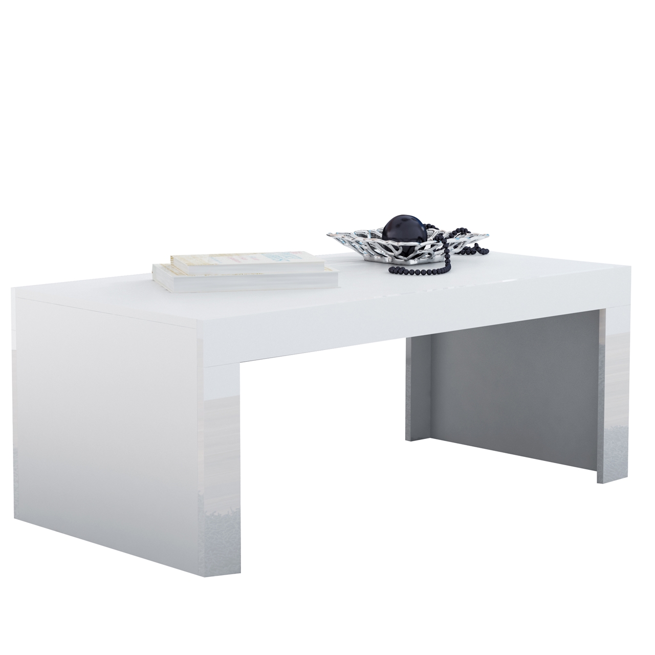 Konferenční stolek TESS 120 bílý / bílý lesk