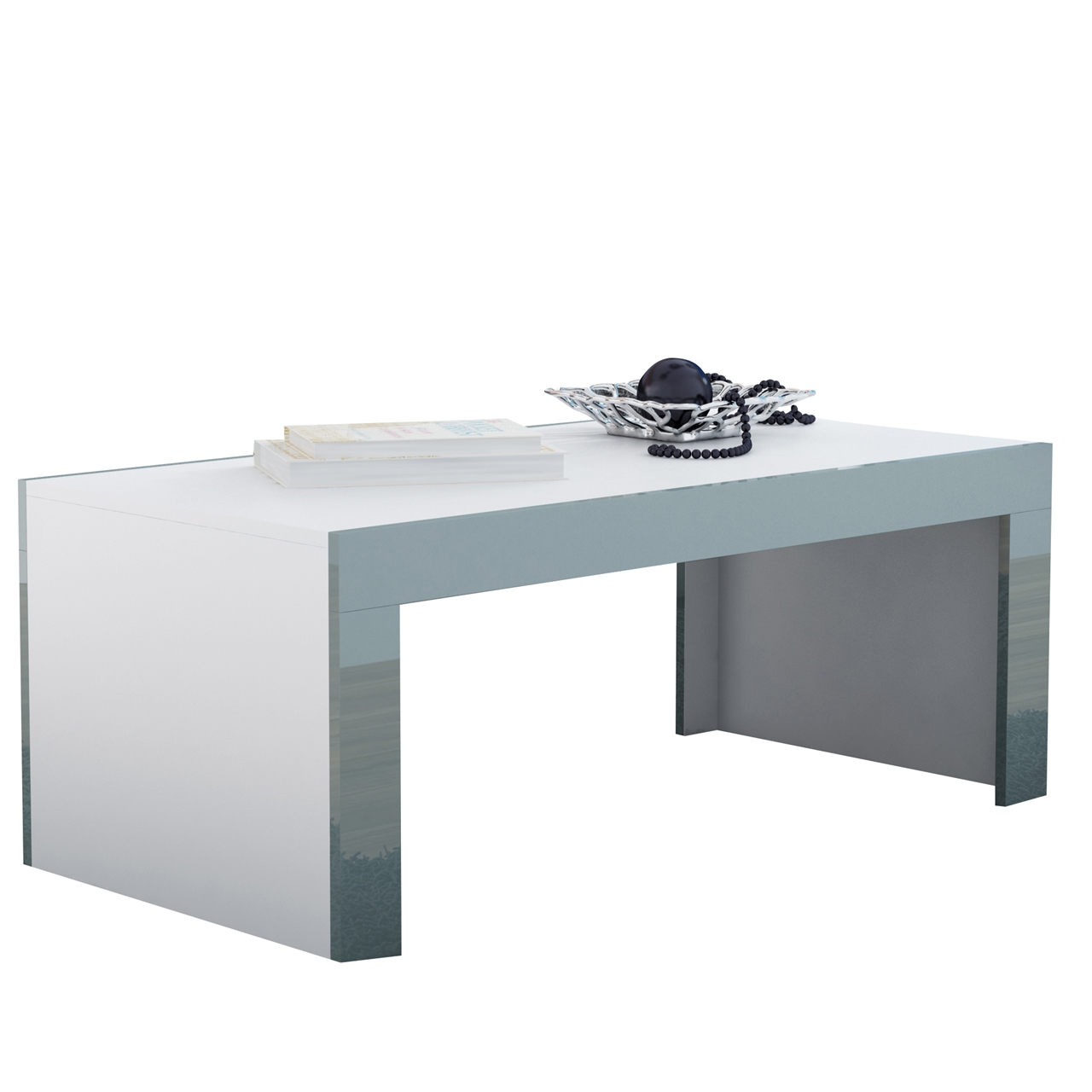 Konferenční stolek TESS 120 bílý / šedý lesk