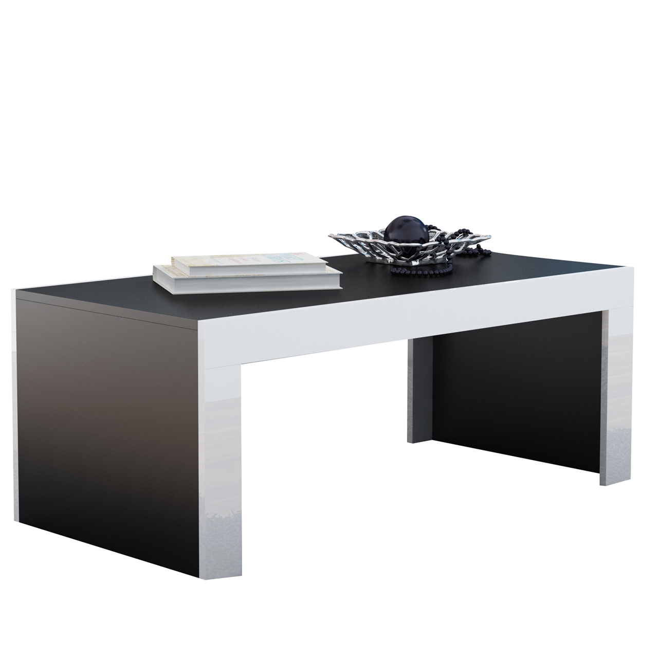 Konferenční stolek TESS 120 černý / bílý lesk
