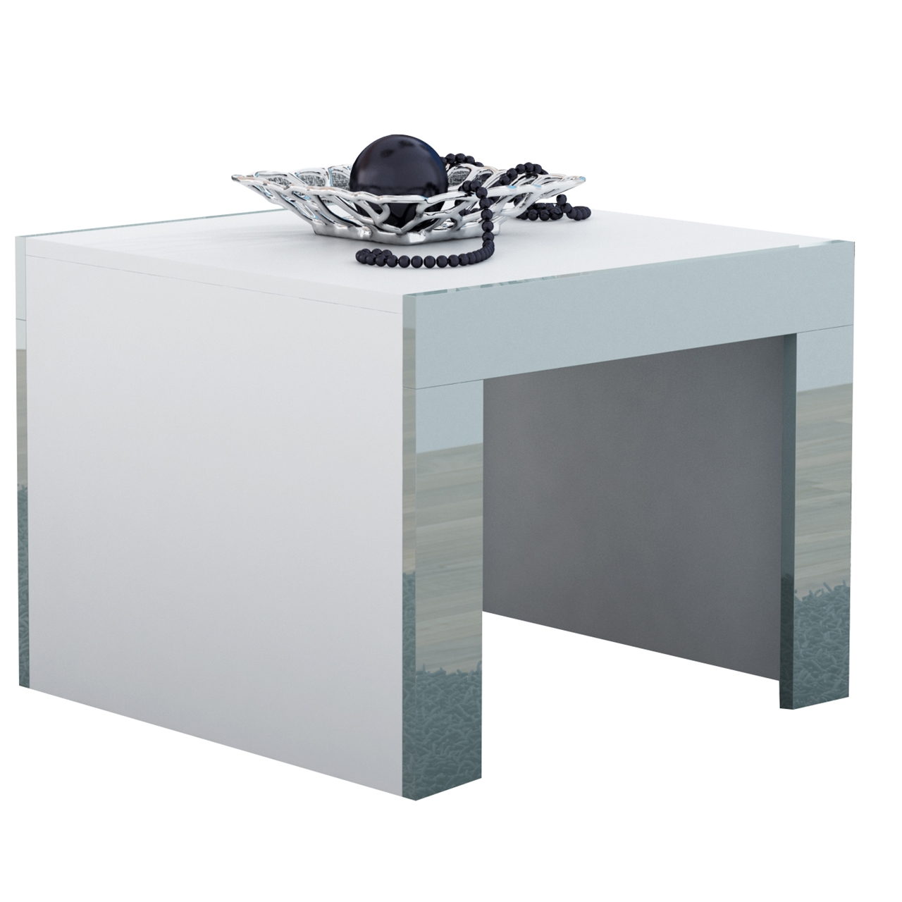 Konferenční stolek TESS 60 bílý / šedý lesk