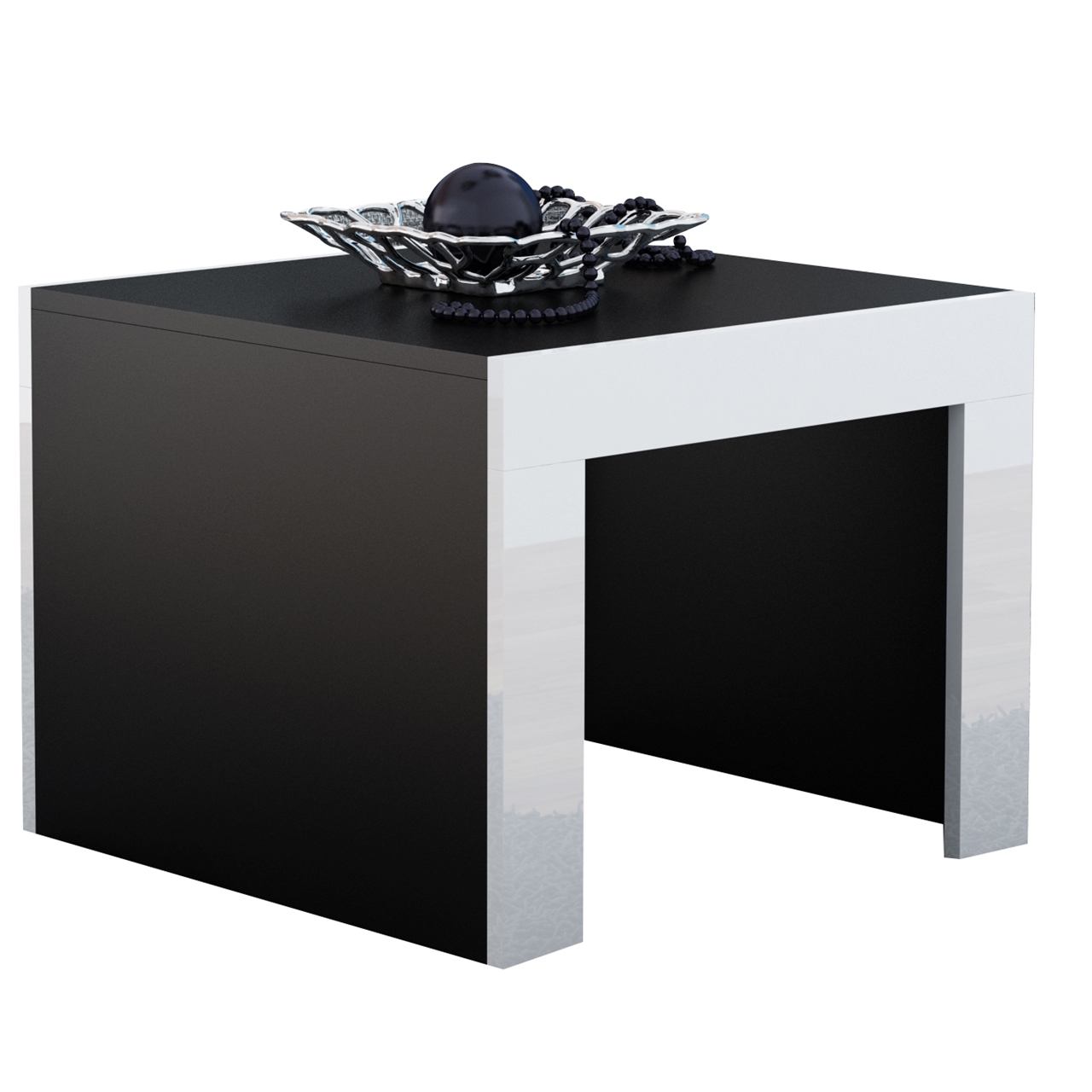 Konferenční stolek TESS 60 černý / bílý lesk