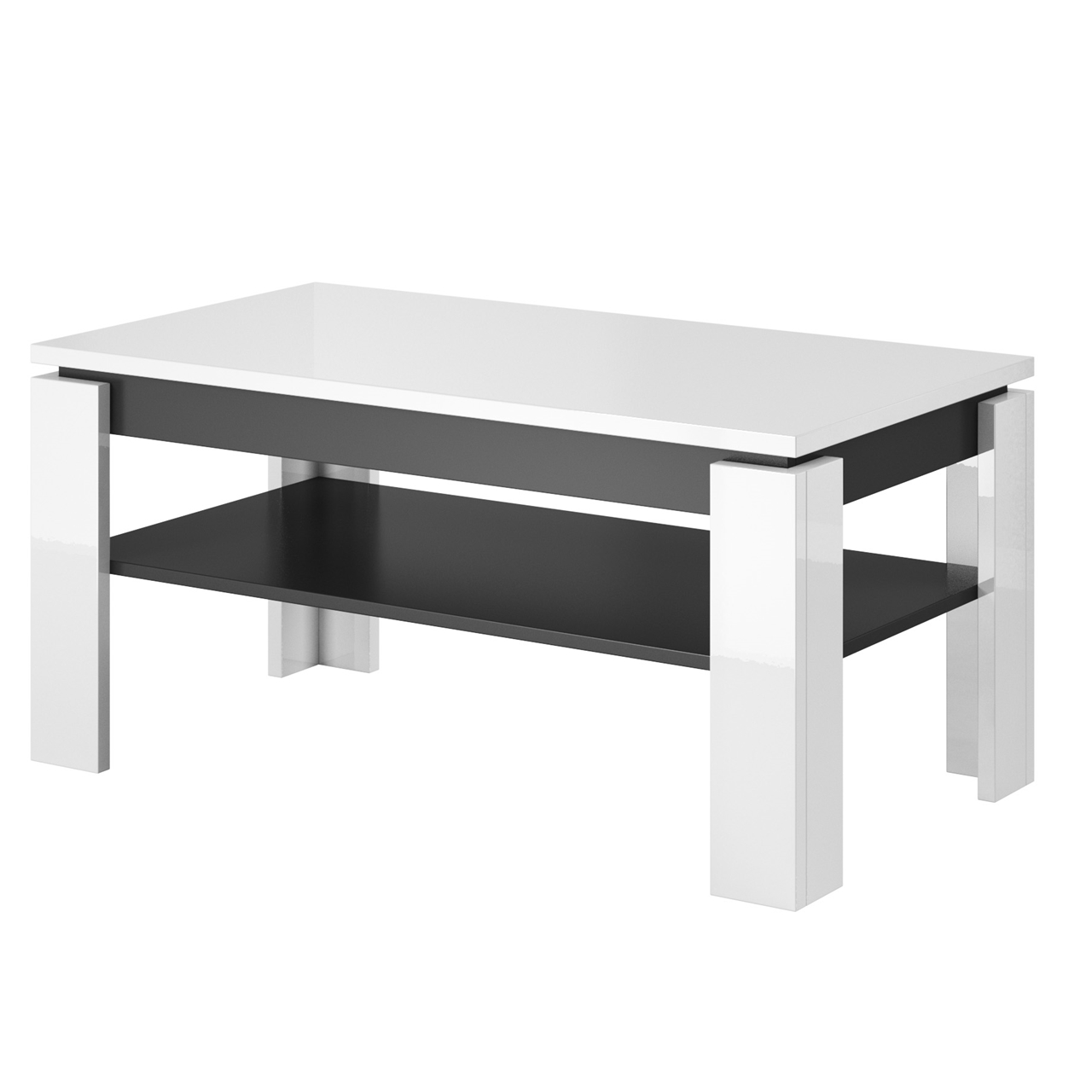 Konferenční stolek TORO bílý lesk / grafit