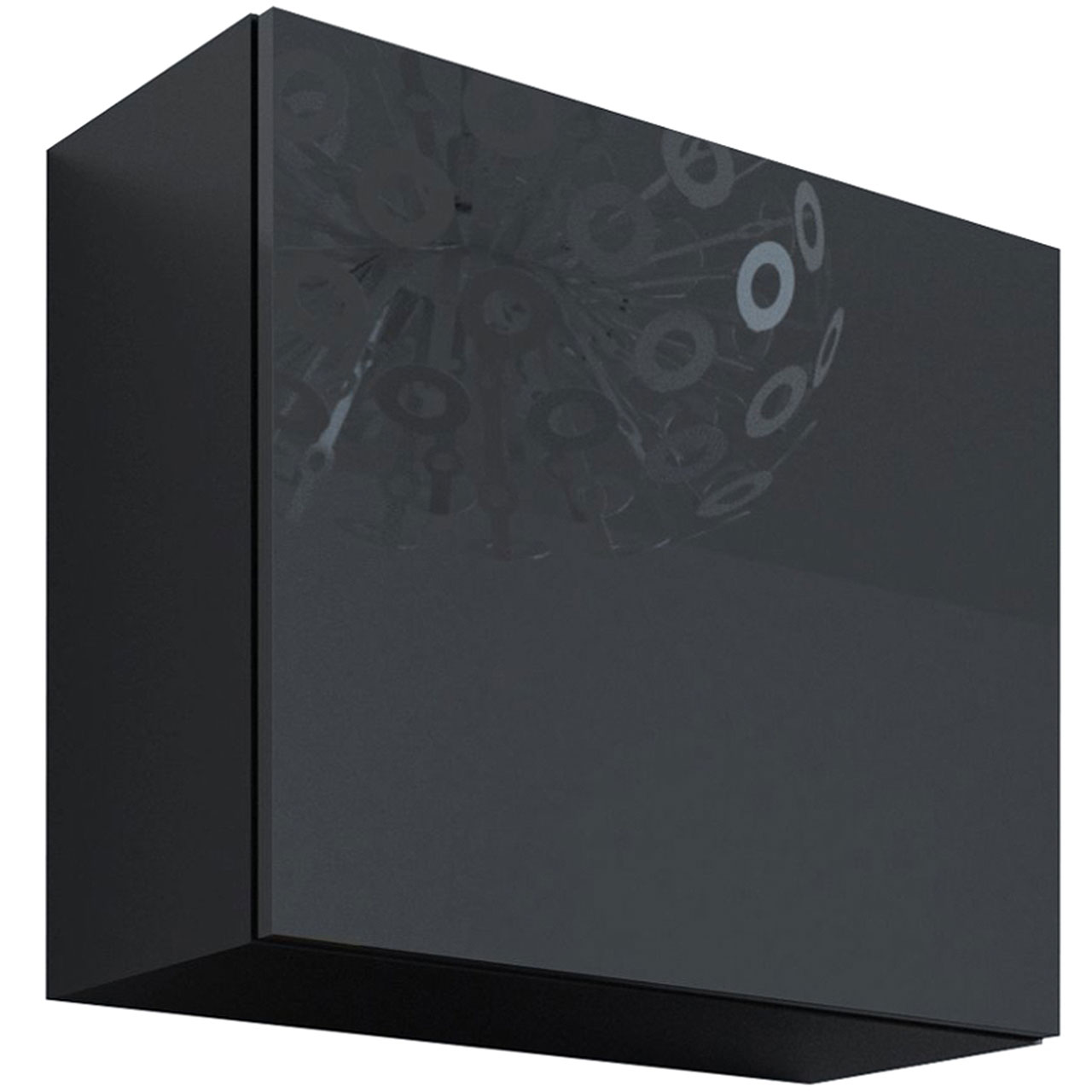 Závěsná skříňka VIGO KWADRAT VG10D černá / černý lesk
