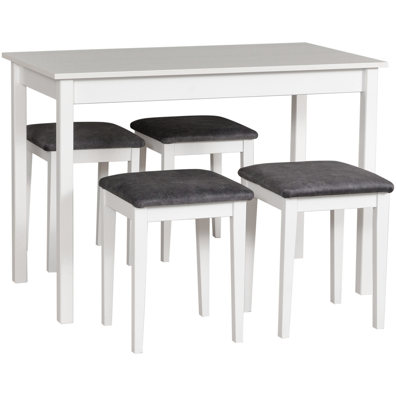 Stůl MAX 2 bílý laminát + taburet T3 (4 ks) bílý / 24B