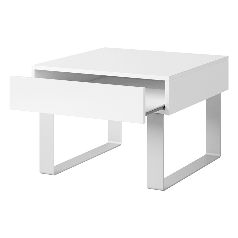 Malý konferenční stolek CALABRIA CL13 bílý / bílý lesk