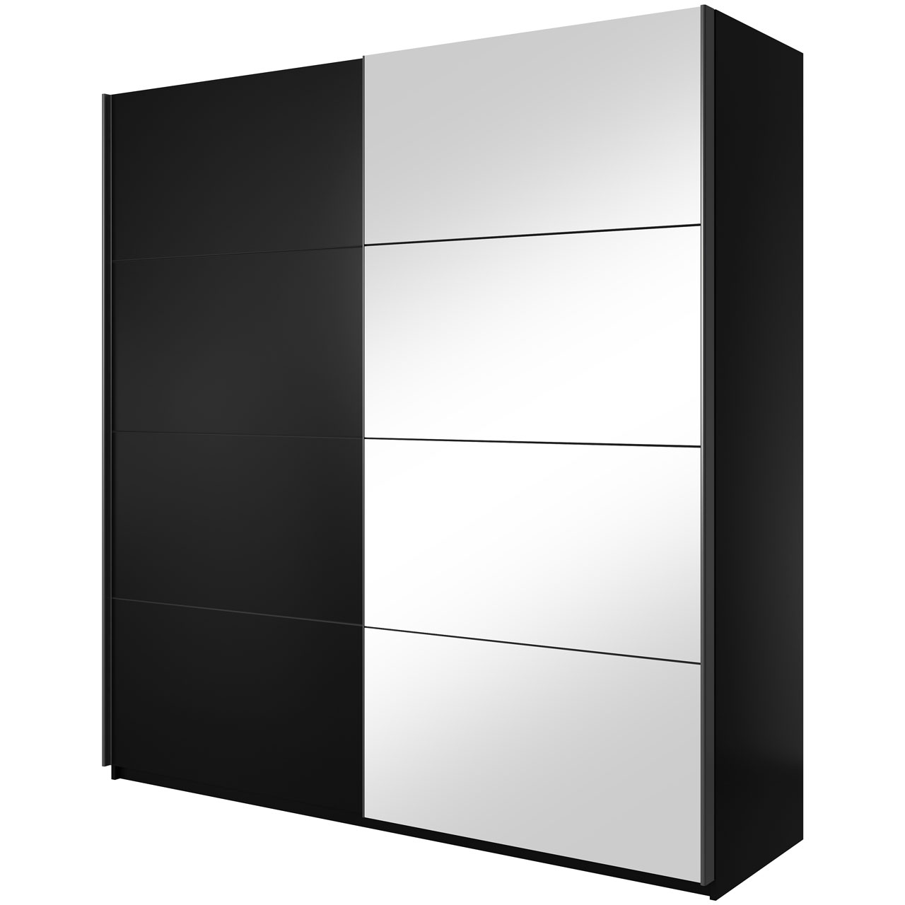 Skříň s posuvnými dveřmi se zrcadlem BETA BE56 černá