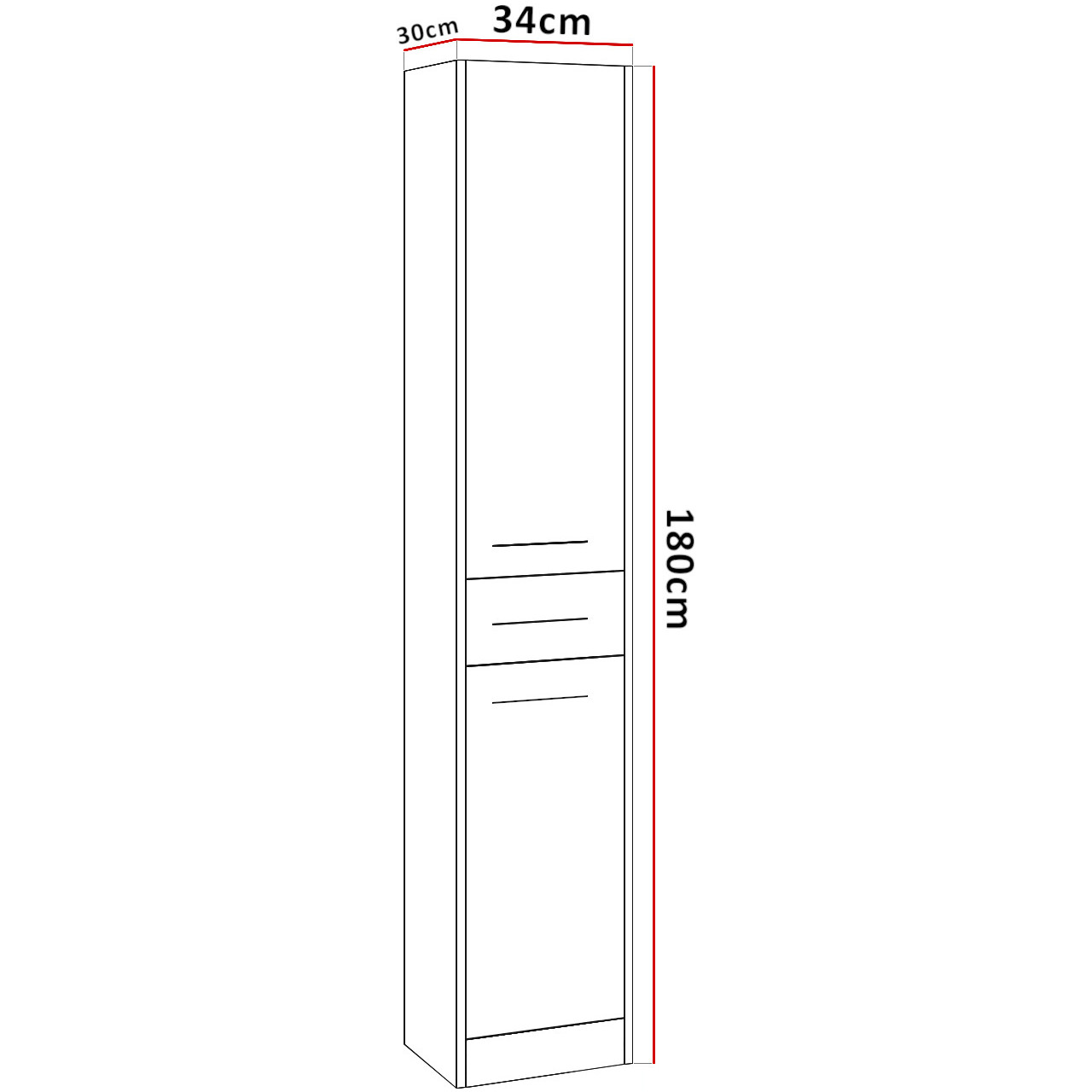 Koupelnová skříňka vysoká SLIM SL1 dub artisan / bílá