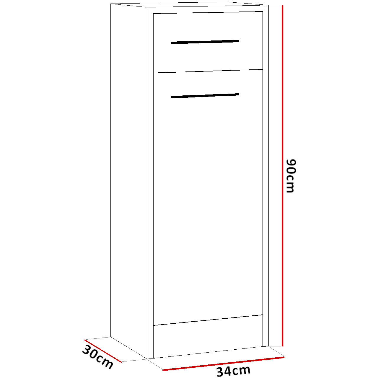 Koupelnová skříňka nízká SLIM SL3 dub artisan / bílá