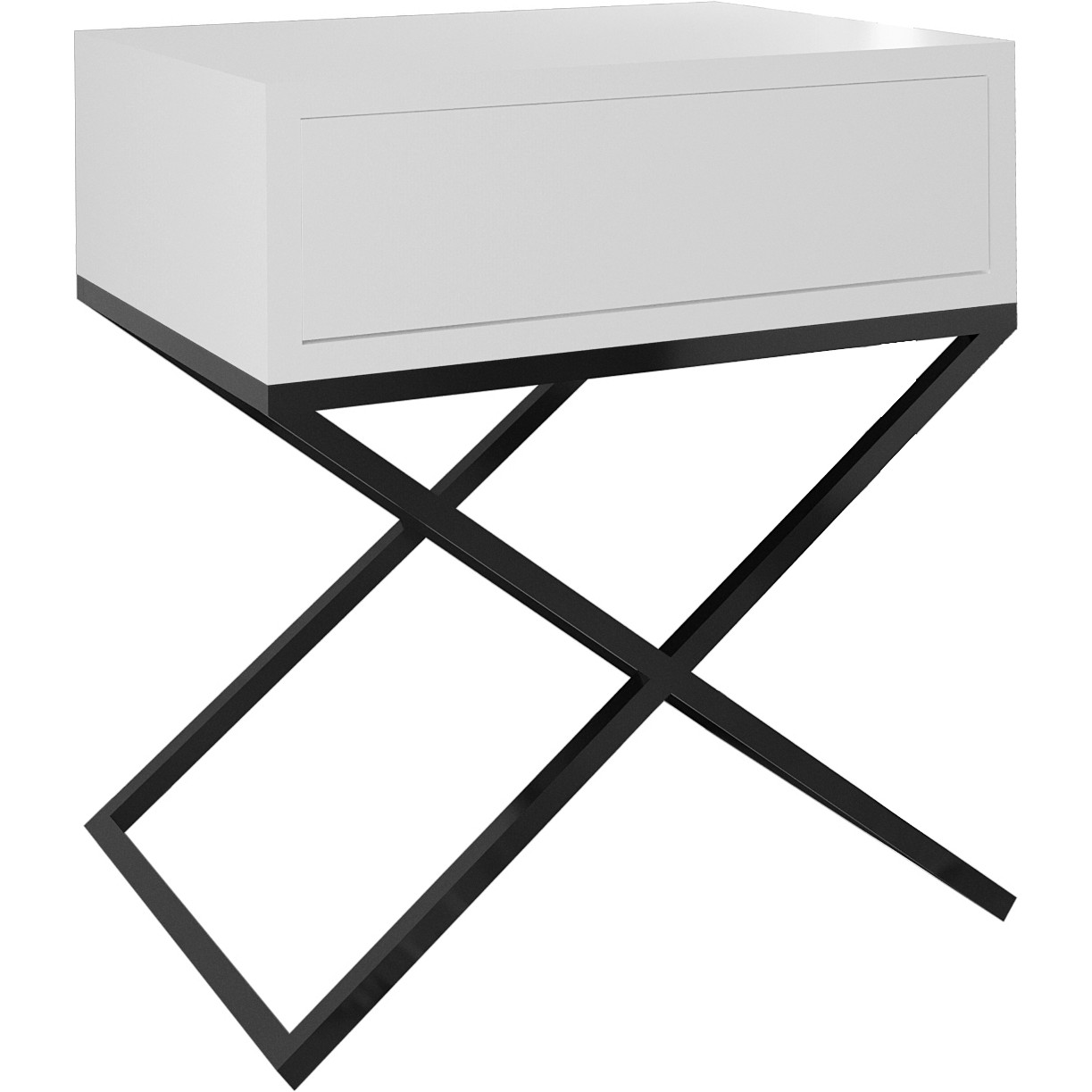 Noční stolek SIENA bílý / černý
