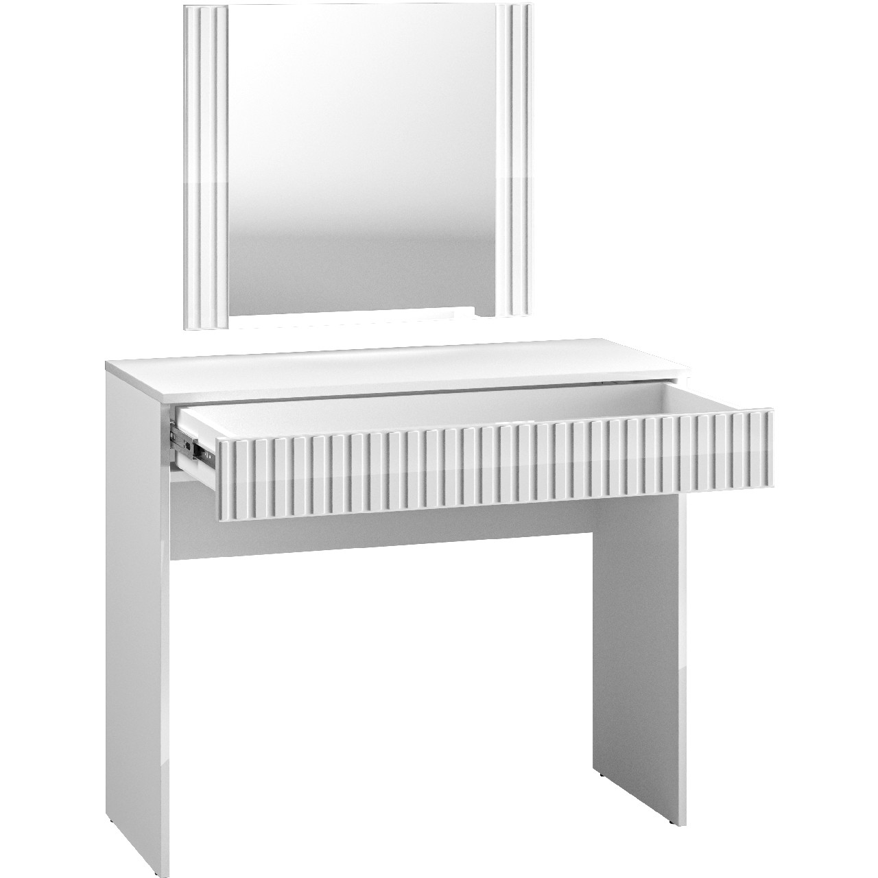 Toaletní stolek se zrcadlem GINO 1 bílý lesk