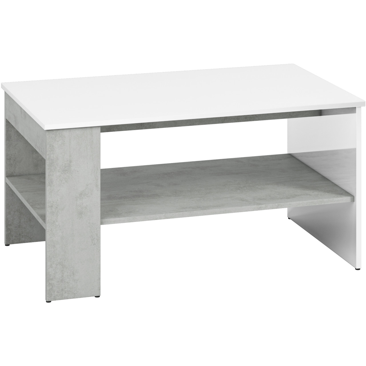 Konferenční stolek LORA LA10 beton stříbrný / bílý