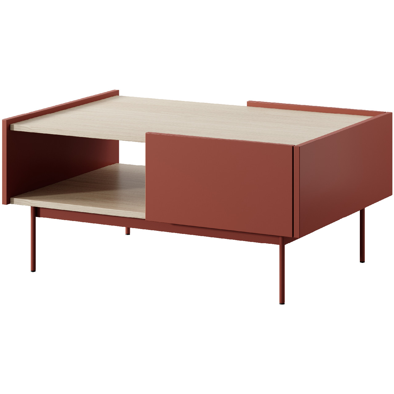 Konferenční stolek COLOUR 04 ceramic red / dub linea
