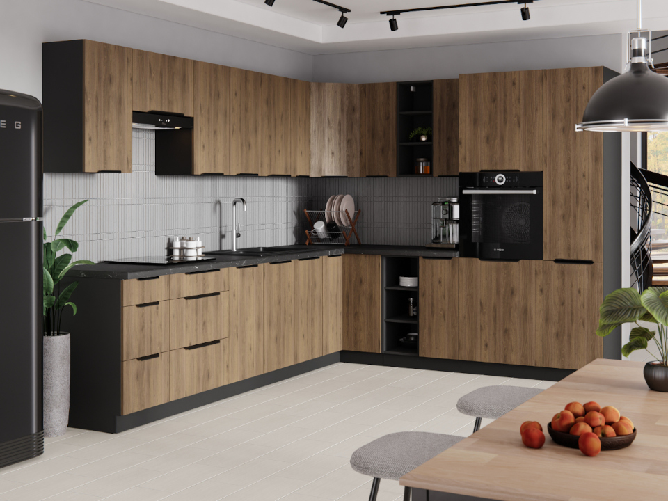 silvia kitchen 1 černý ořech okapi
