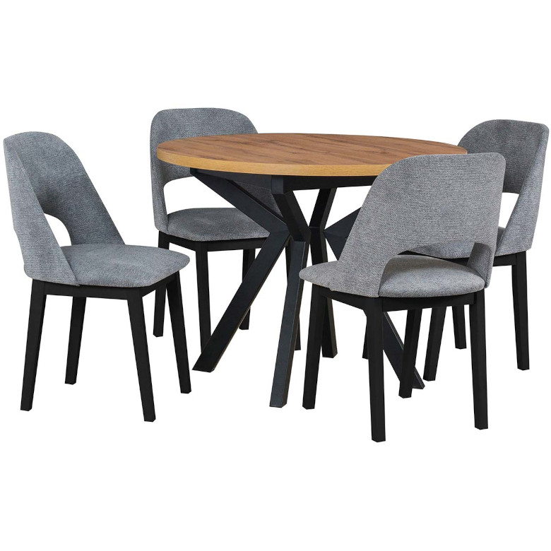 DS58 Artisan Lainat stůl černý DK28 židle