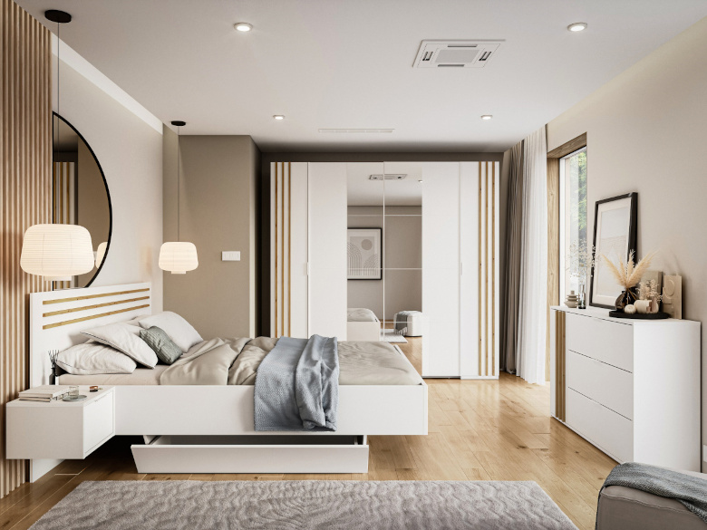 Novoli 1 ložnice bílý dub řemeslník