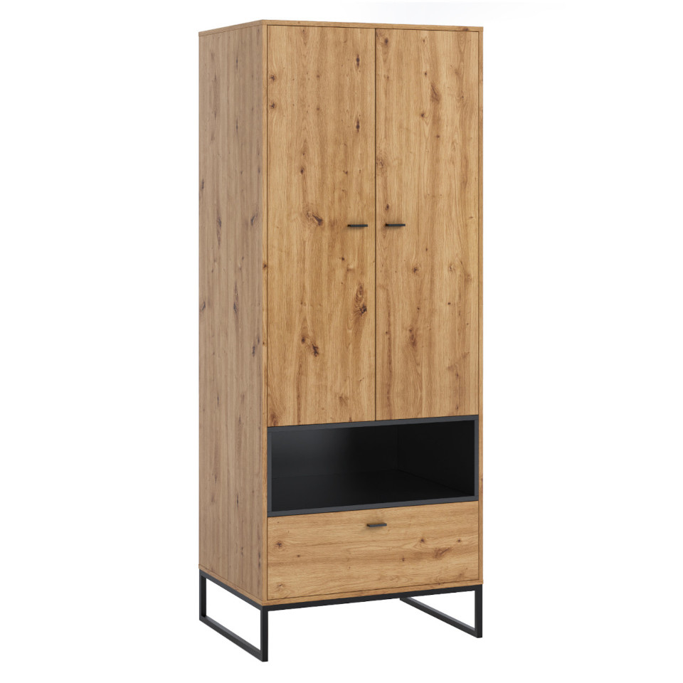 Olivier OE 01 Šatní skříň Artisan Oak Černá
