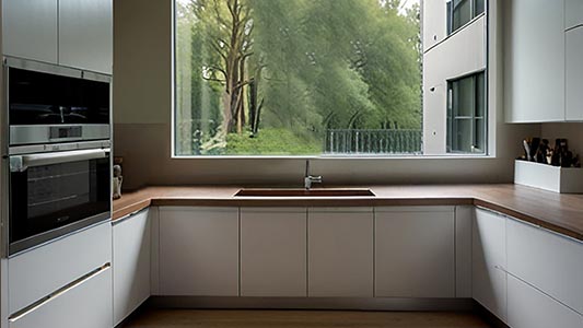 Jak zařídit malou kuchyň s oknem uprostřed? 5 triků pro funkční interiér