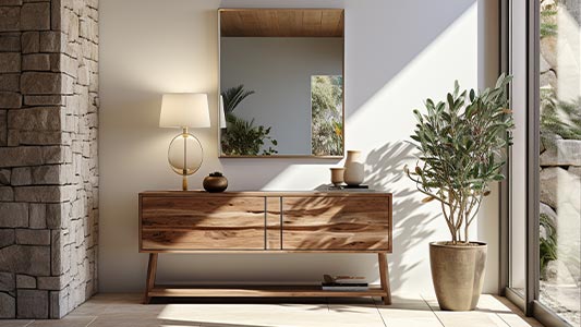 Místnost s dřevěnými akcenty - jak kombinovat nábytek a doplňky?