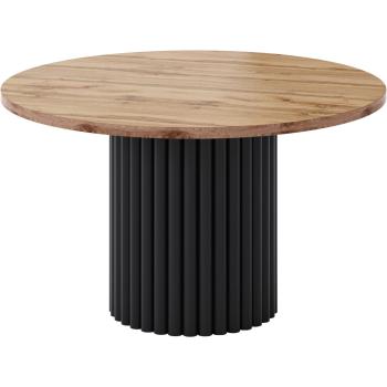 Kulatý stolek CASCANO černý / dub wotan